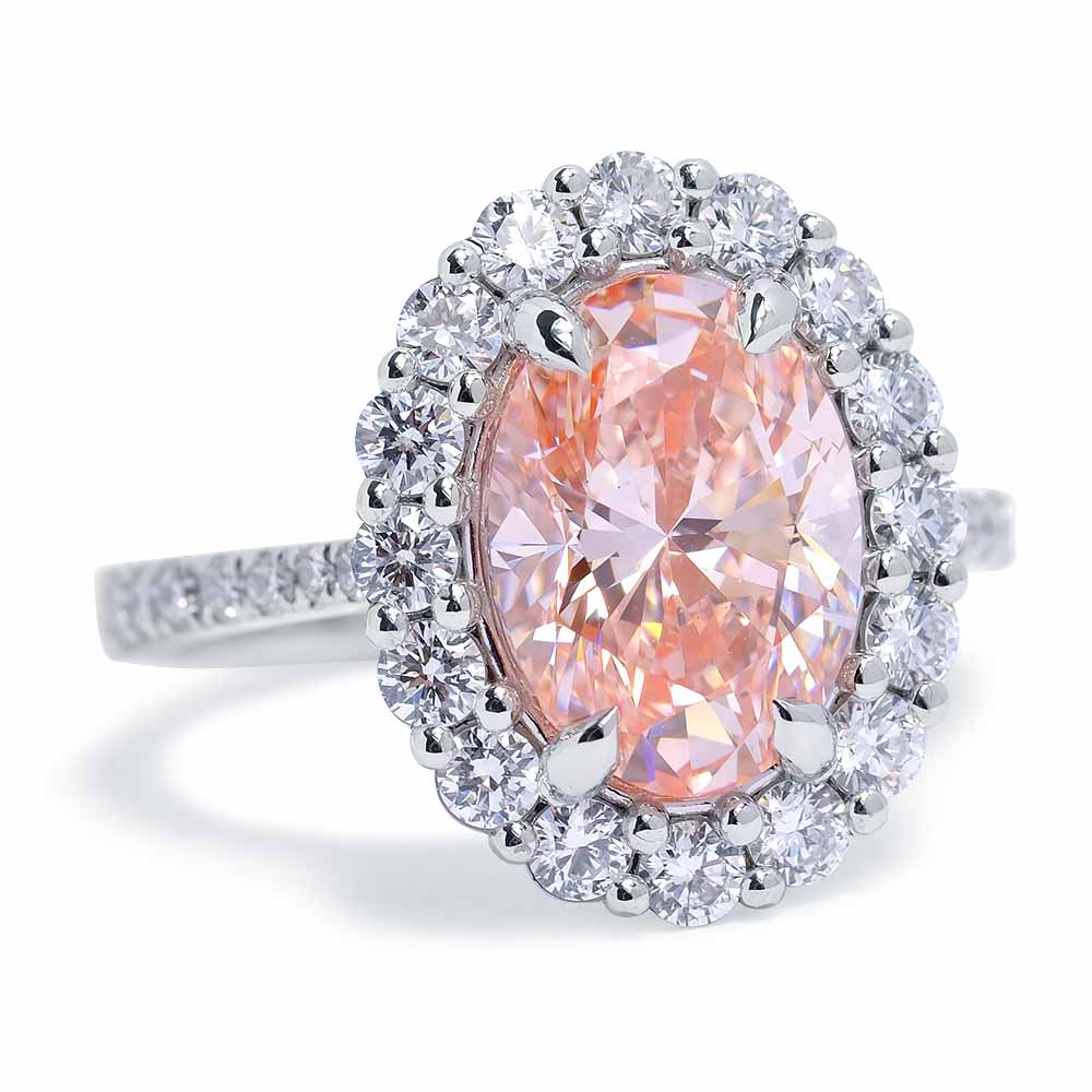 3 karatos rozsaszin gyemant gyuru