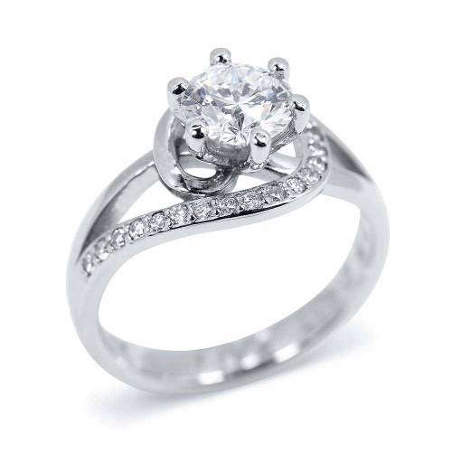 1 karátos ívelt gyémánt gyűrű