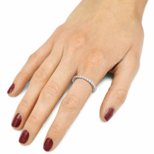 Körbe köves gyémánt gyűrű - fehérarany - buton