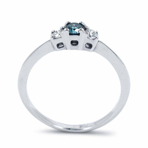 Hármas kék gyémánt eljegyzési gyűrű