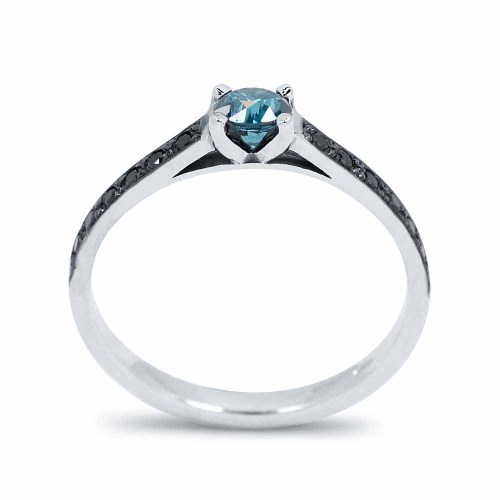 Briliáns eljegyzési gyűrű - 0,3-0,36ct kék gyémánt