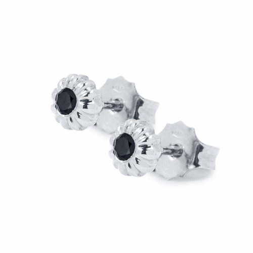 Fekete gyémánt fülbevaló fehér aranyból