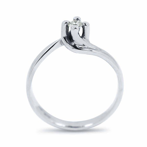 Fehérarany eljegyzési gyűrű, ívesen csavart