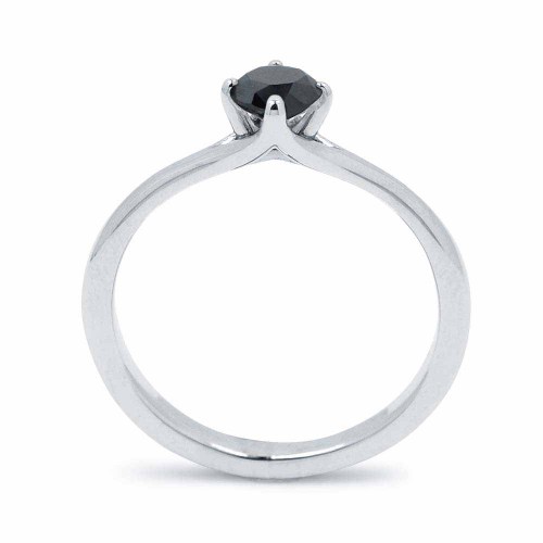 Fekete gyémánt eljegyzési gyűrű - 4,5mm
