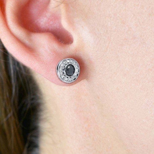 Fekete és fehér gyémánt fülbevaló - Isola