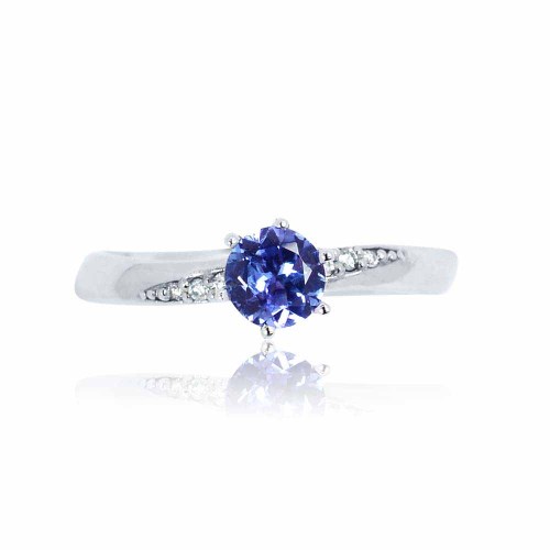 Tanzanit gyűrű gyémánt mintával - Corso