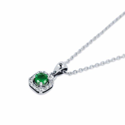 Briliáns gyémánt medál smaragddal