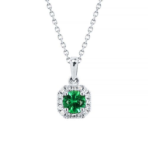 Briliáns gyémánt medál smaragddal