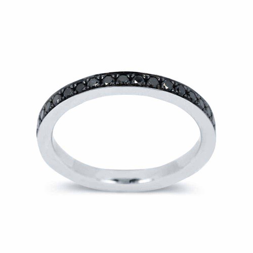 Körbe köves fekete gyémánt gyűrű - peremes