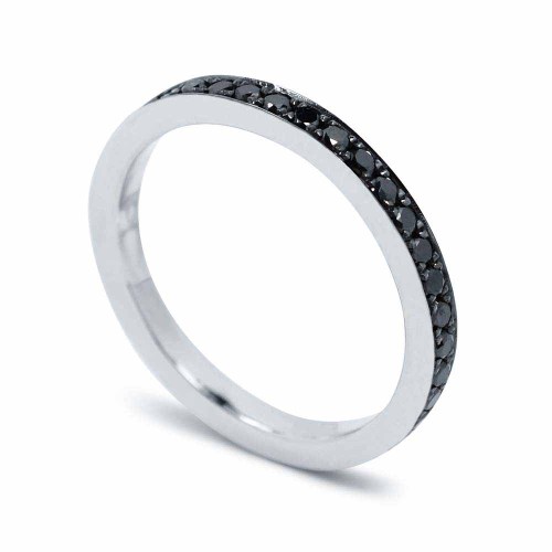 Körbe köves fekete gyémánt gyűrű - peremes