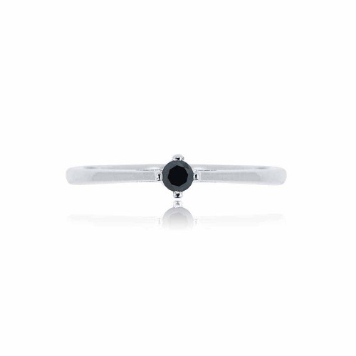 Fekete gyémánt gyűrű, fehérarany - 2,5mm