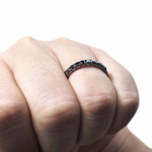 Körbe köves gyémánt gyűrű - 2,5mm fekete