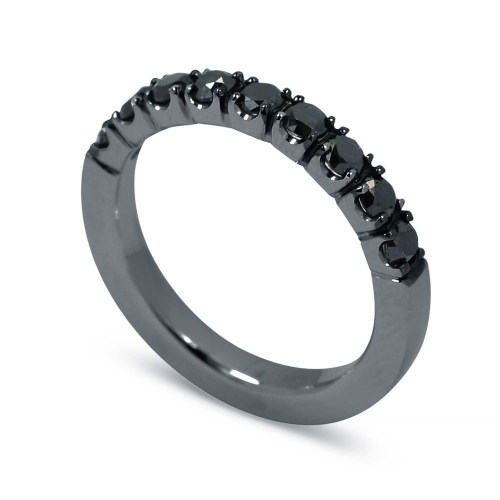 Körbe köves gyémánt gyűrű - 2,5mm fekete