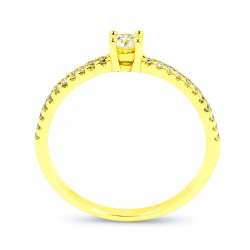 Briliáns eljegyzési gyűrű, 14K arany - 23kő