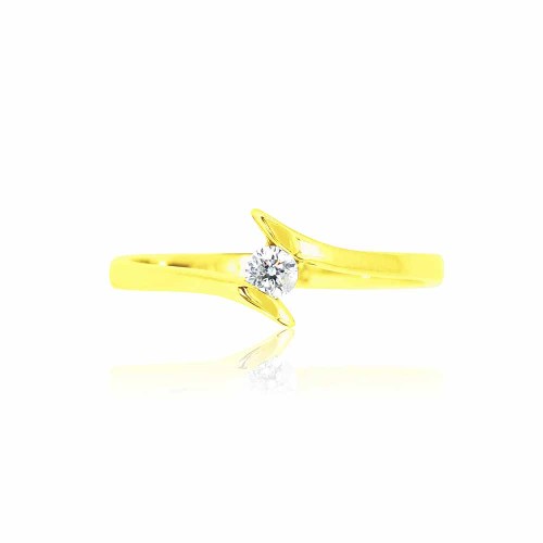 Eljegyzési gyűrű - 2,7-2,8mm gyémánt - ívelt, arany