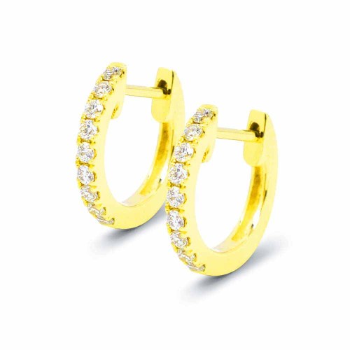 Karika gyémánt fülbevaló - arany