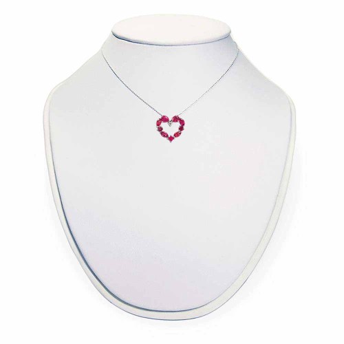 Szív medál rubin kövekkel