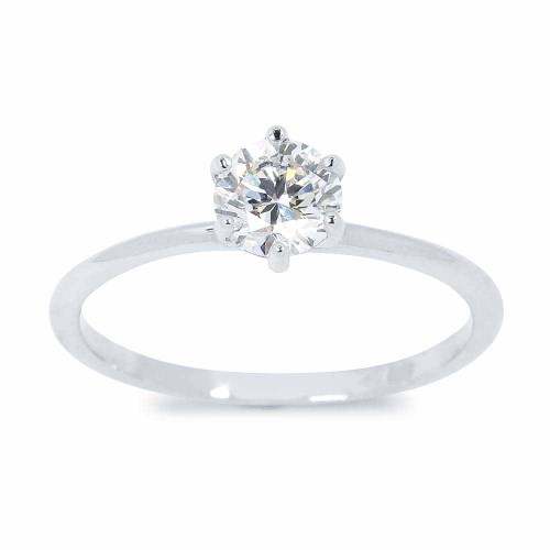 Hatkarmos gyémánt eljegyzési gyűrű - 0,5-0,6 karát