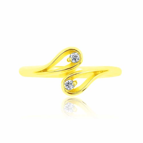 Dupla gyémánt gyűrű - arany - Csepp