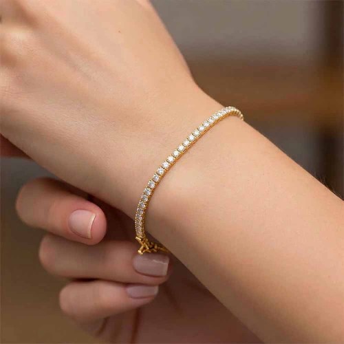 Gyémánt tenisz karkötő - arany - 2-3ct