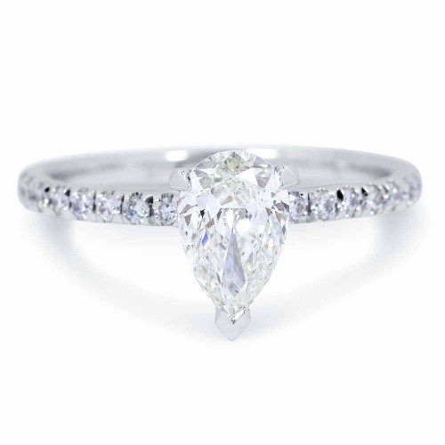 Hidden halo gyémánt gyűrű - 1,4 karát - Csepp