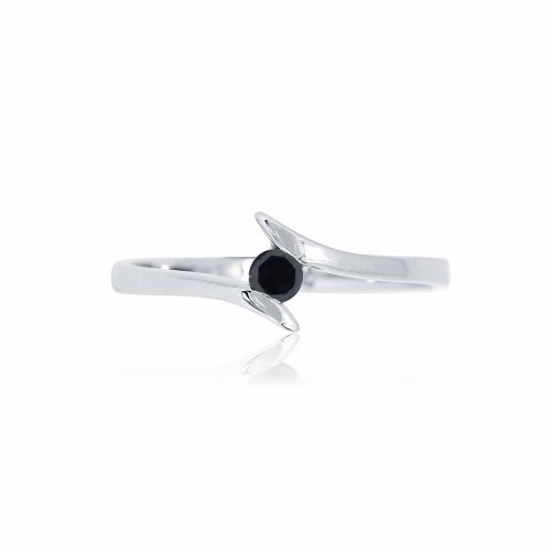 Íves fekete gyémánt gyűrű, 2,7mm