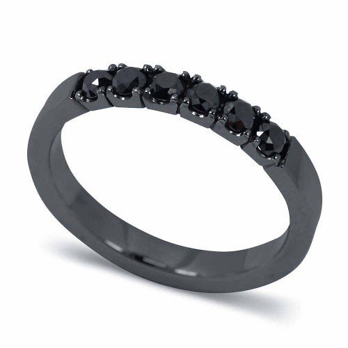 Körbe köves gyémánt gyűrű - 3,0mm fekete