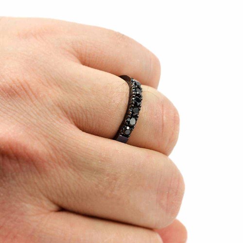 Körbe köves gyémánt gyűrű - 3,0mm fekete