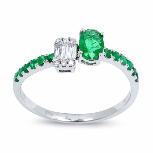 Smaragd gyűrű - Moi et Toi