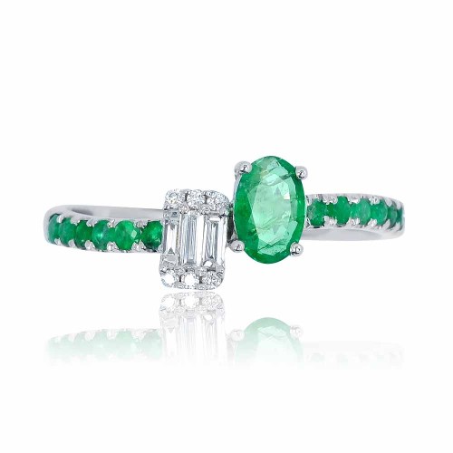 Smaragd gyűrű - Moi et Toi