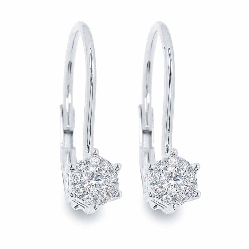 Hexa gyémánt fülbevaló - fehérarany