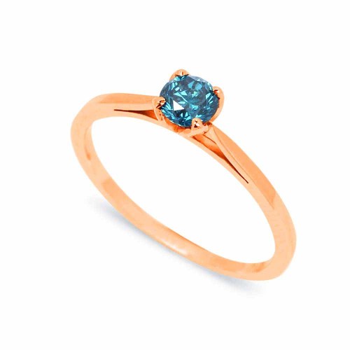 Kék gyémánt eljegyzési gyűrű - szirmos - rose