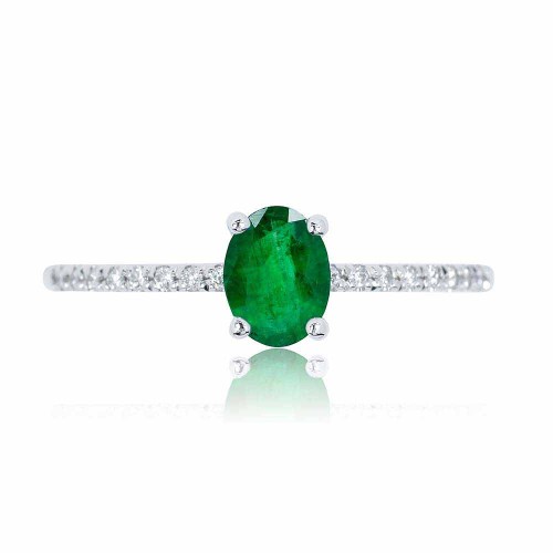 Smaragd eljegyzési gyűrű - ovális - Celeste