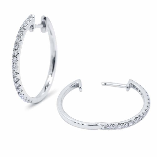 Karika gyémánt fülbevaló, 18K - 0,3ct