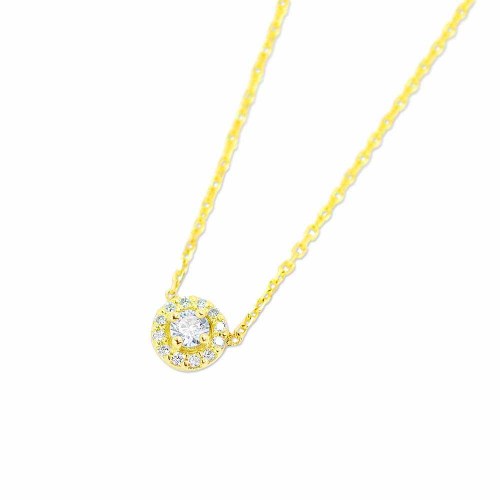 Briliáns gyémánt nyakék - Halo - arany