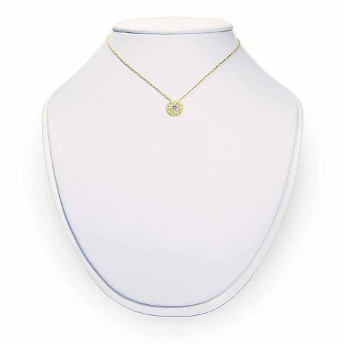 Briliáns gyémánt nyakék - Halo - arany