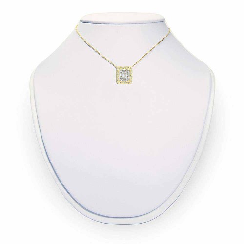 Baguette gyémánt nyaklánc - 0,25ct - arany
