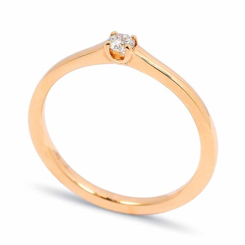 Gyémánt eljegyzési gyűrű - rosegold - 18K
