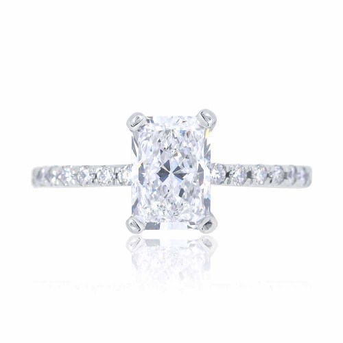 Hidden halo gyémánt gyűrű - 1,9 karát - Radiant