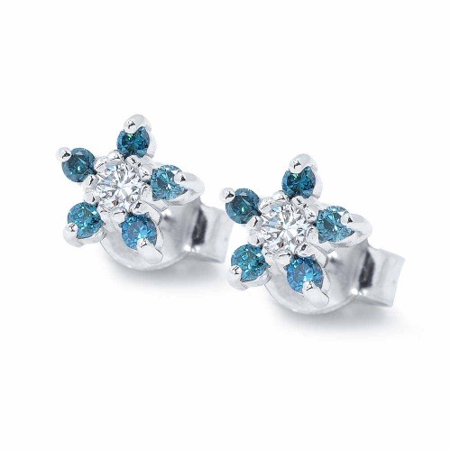 Kék gyémánt fülbevaló - Csillag