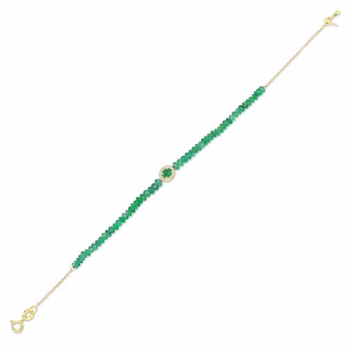 Smaragd karkötő gyémántokkal - Ovál