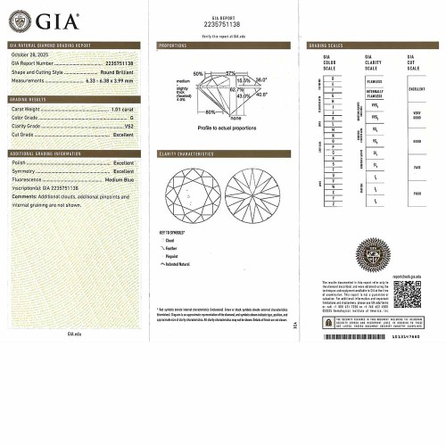 Gyémánt eljegyzési gyűrű - egy karát - hatkarmos