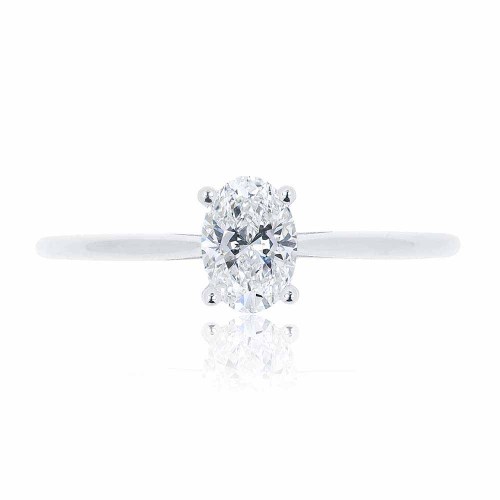 Ovális gyémánt gyűrű - fél karát - fehérarany