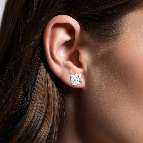 Briliáns gyémánt fülbevaló, 18K - 0,3ct