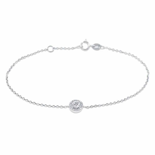 Gyémánt karlánc fehéraranyból - Halo - 0,3ct