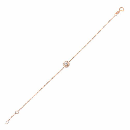 Gyémánt karlánc rosegold-ból - Halo - 0,3ct