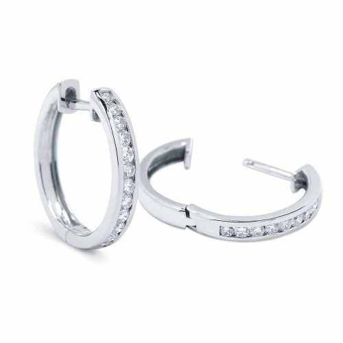 Karika gyémánt fülbevaló - Channel - 0,43ct