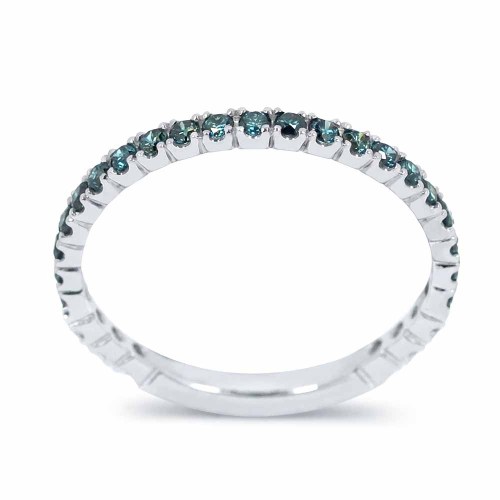 Körbe köves kék gyémánt gyűrű, fehérarany - 1,5mm