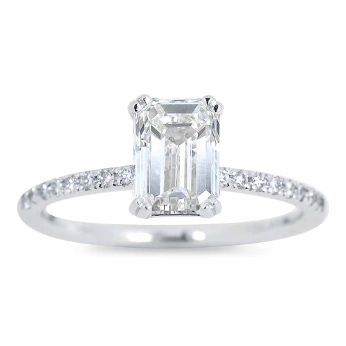 Gyémánt eljegyzési gyűrű - 1,6 karát - Emerald