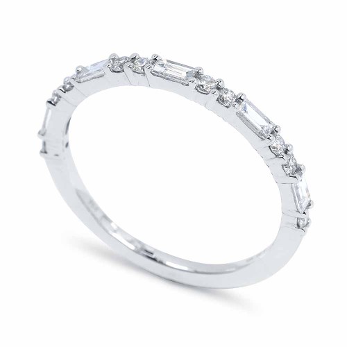 Bagett és brill gyémánt gyűrű - Amour